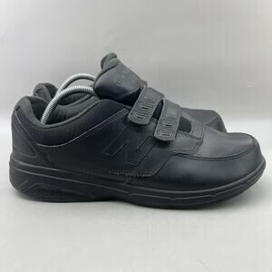 New Balance 813 Walking Shoes Men Size 10.5 2E Wide Black Leather Strap Sneakers